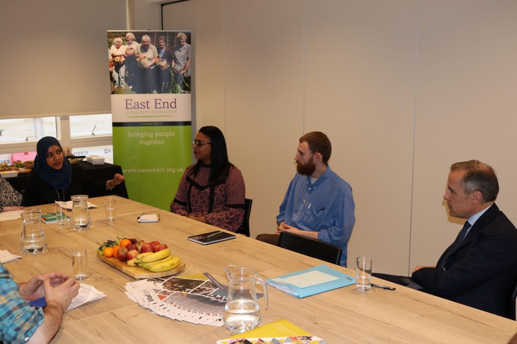 Mark Carney, Governor of the Bank of England meets with Community Money Mentors