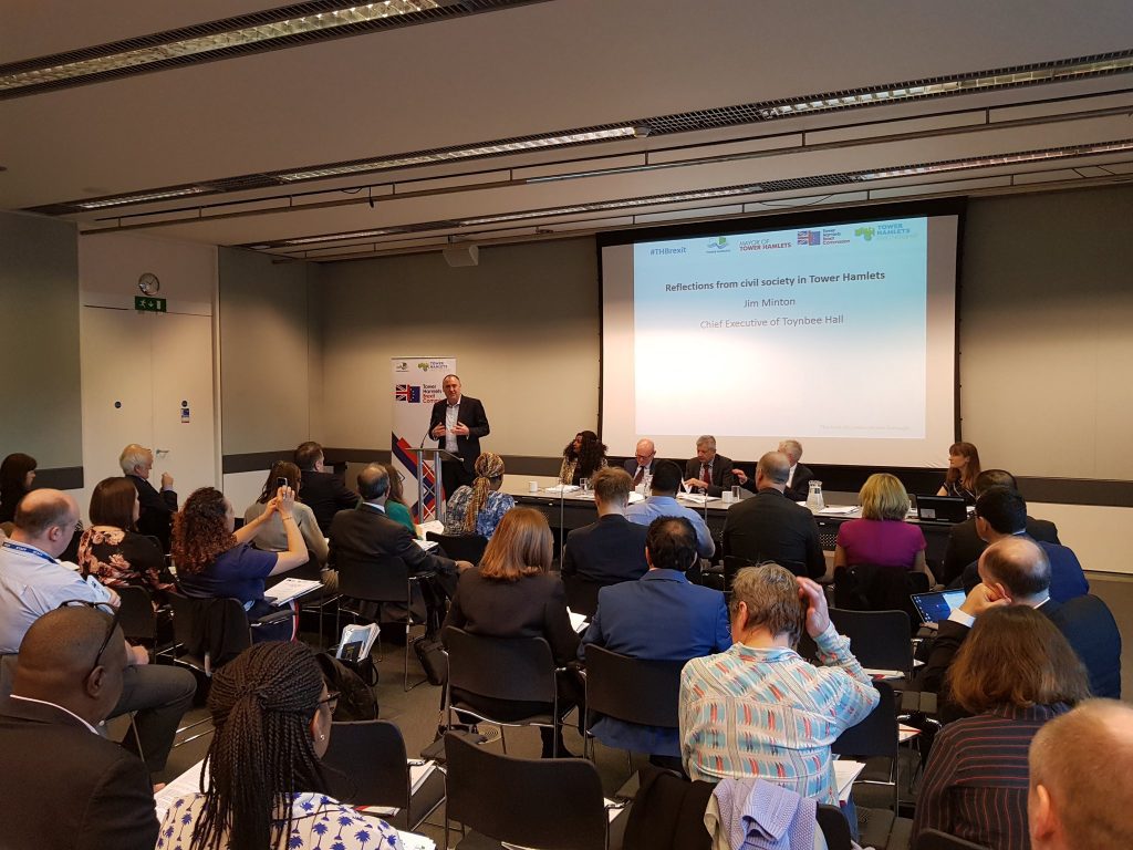Jim Minton speaks at the launch of the Tower Hamlets Brexit Commission Impact Report launch