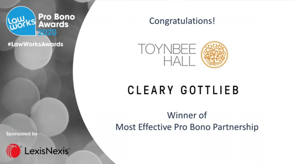 Law Works Pro Bono Awards Congrats