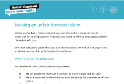 Making an unfair dismissal claim