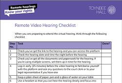 Remote Video Hearing Checklist