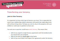 Transferring your tenancy Joint to Sole Tenancy