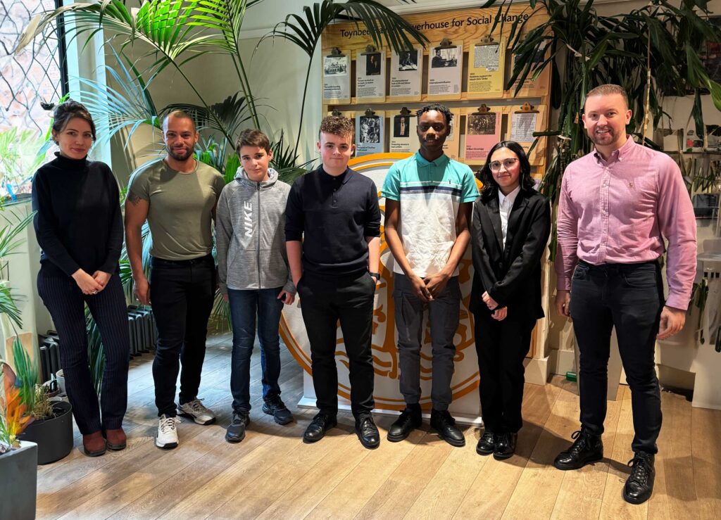 Students from Hall Mead School after completing their work experience at Toynbee Hall.